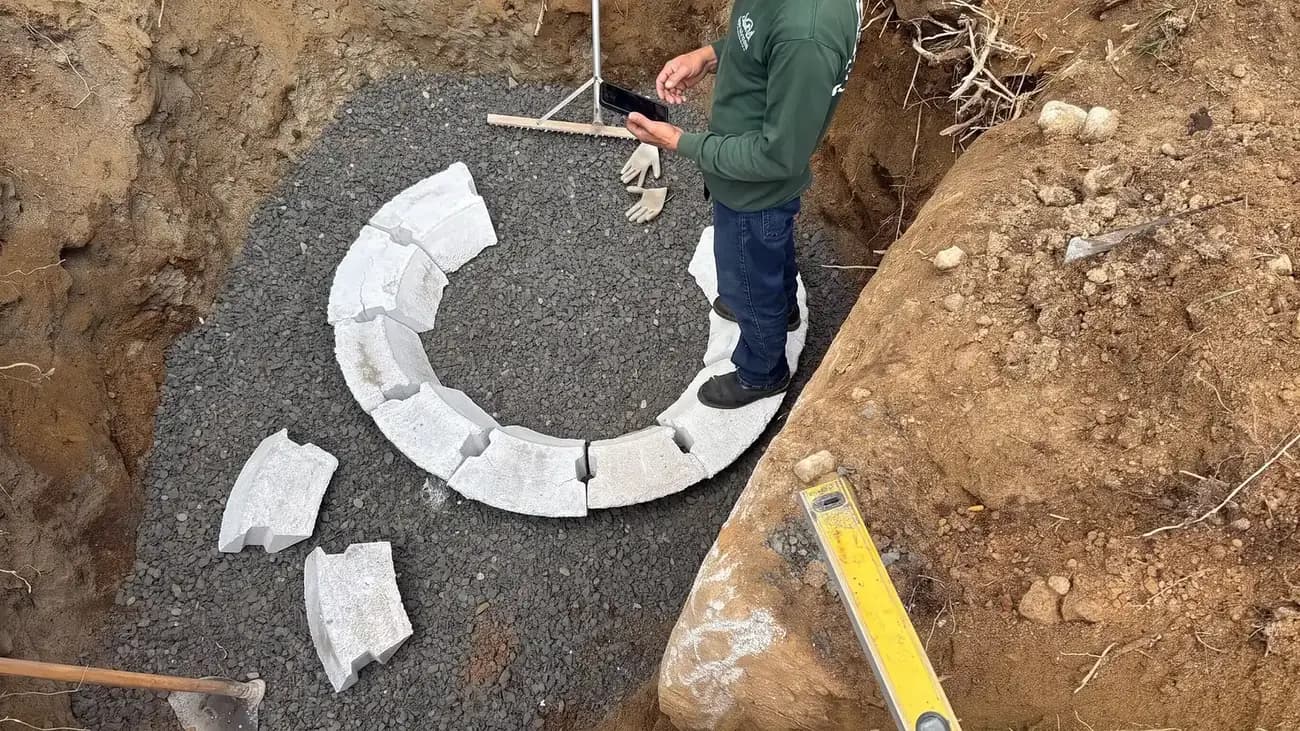 Dig and lay the stone base